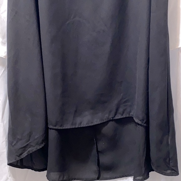 PAINTED THREADS BLK CHIFFON POLYESTER A-LINE SLIP DRESS SZ M - Picture 3 of 9